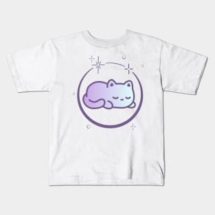 Cute Cat Kitten Kitty in Space Galaxy Kids T-Shirt